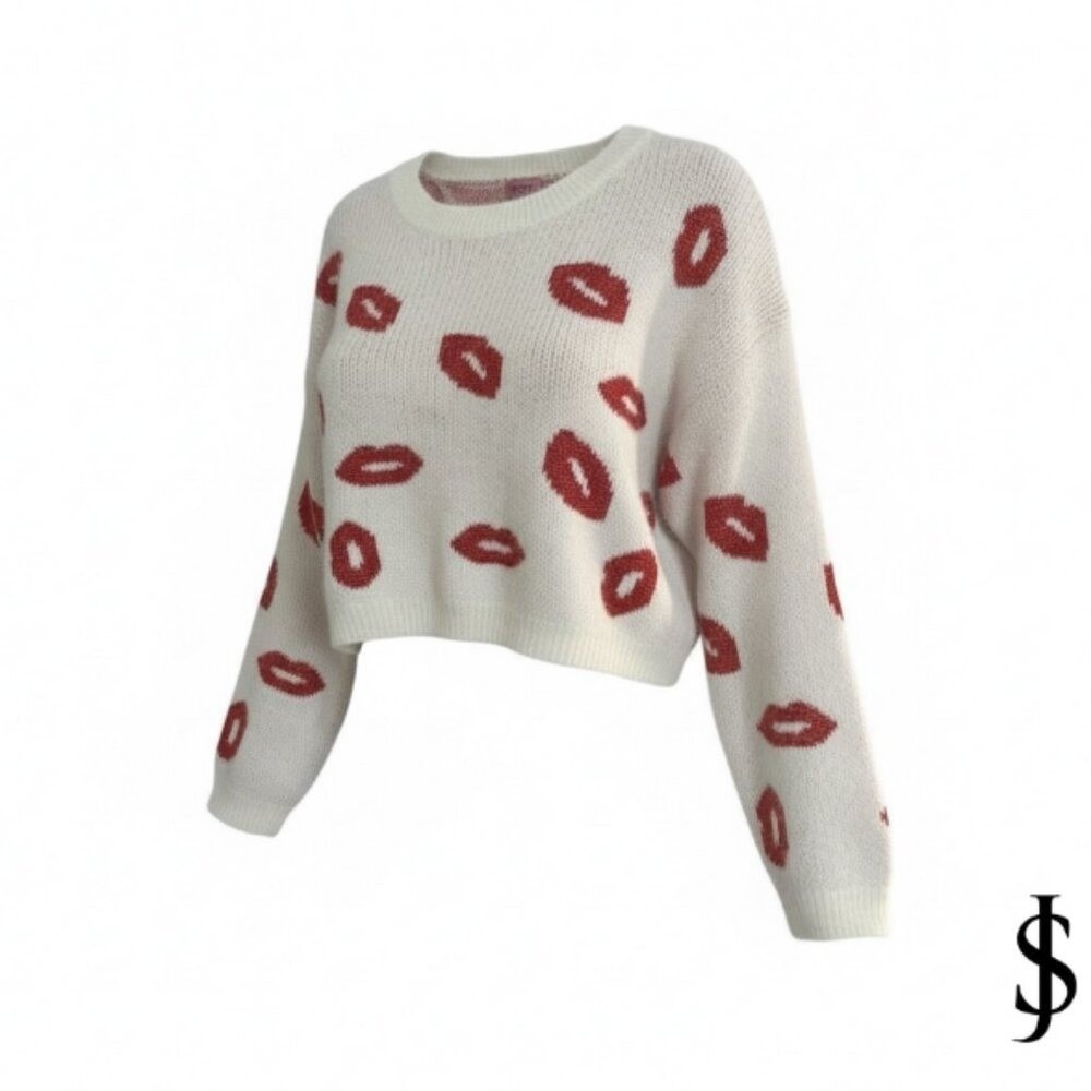 Mi ami Lips Sweater- Cropped‎ Size Large